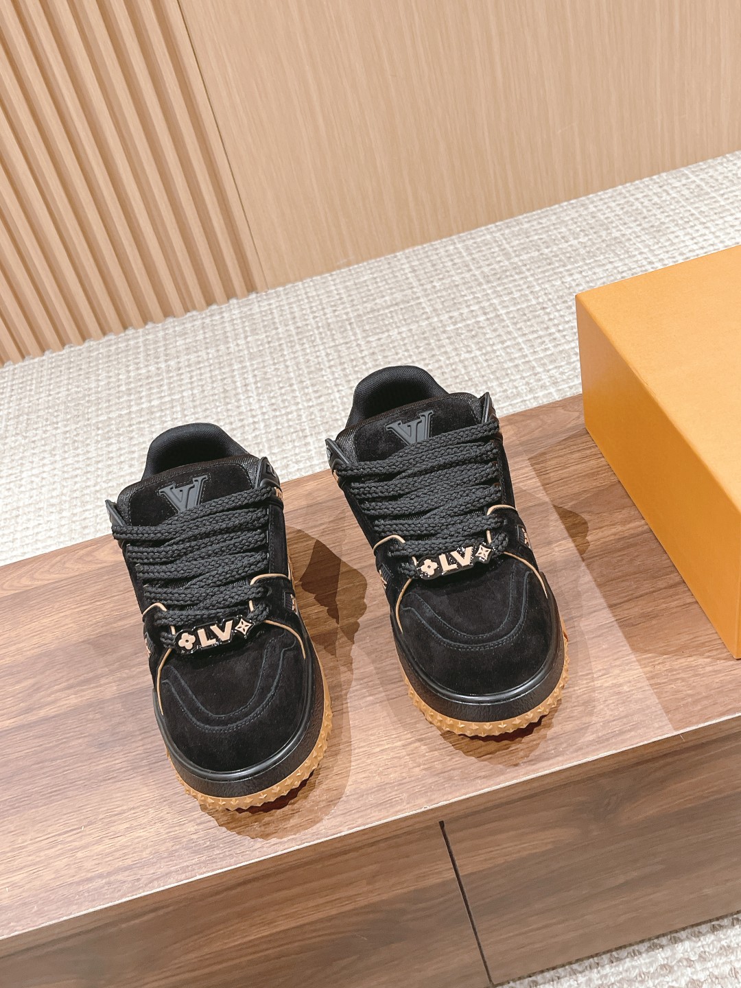 Louis Vuitton Trainer Maxi suede sneakers black