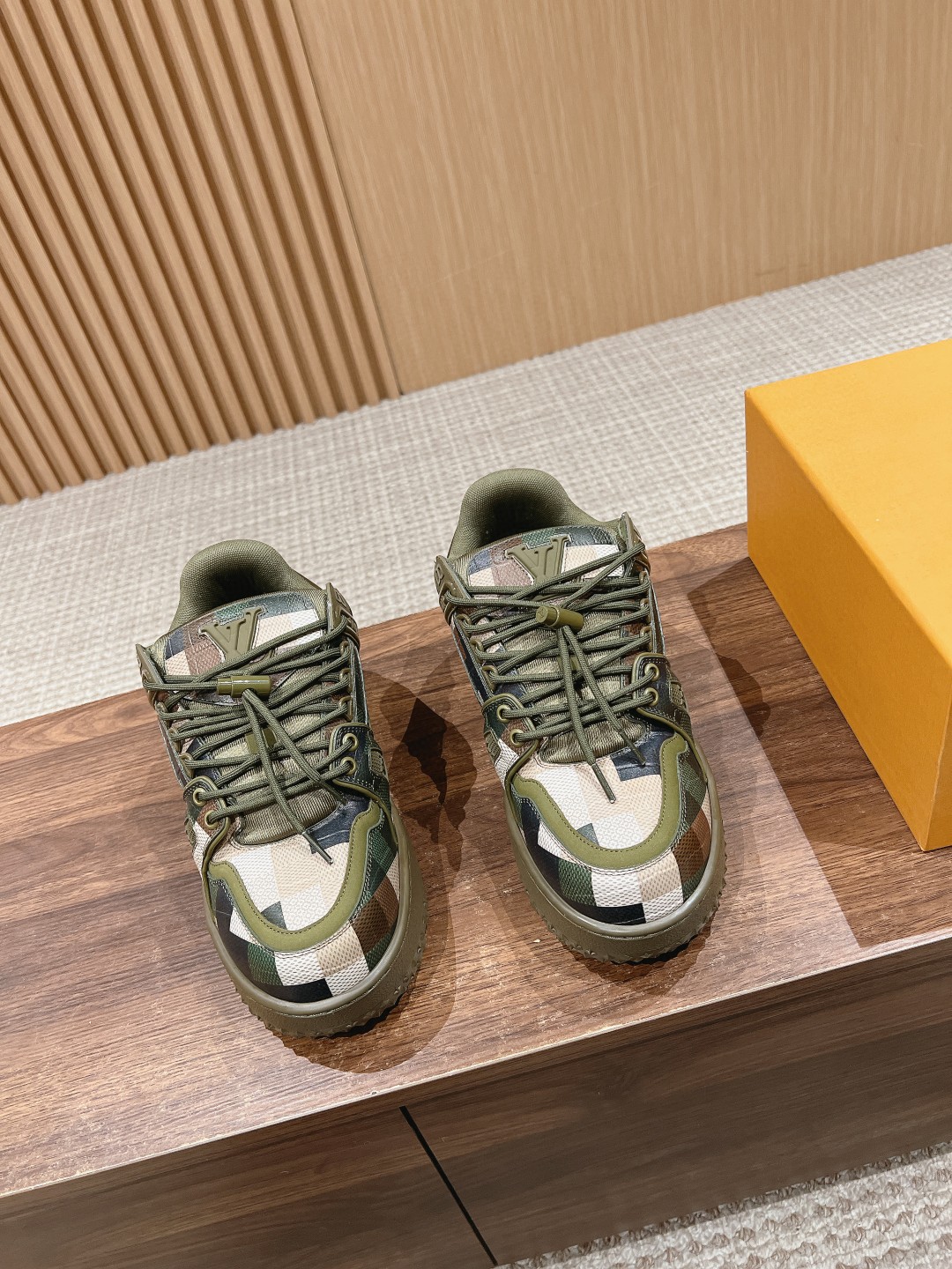 Louis Vuitton Trainer Maxi Strapped Sneakers green