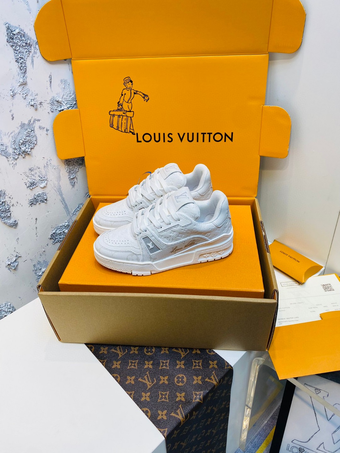 Louis Vuitton X Tyler Trainer logo printed sneakers white