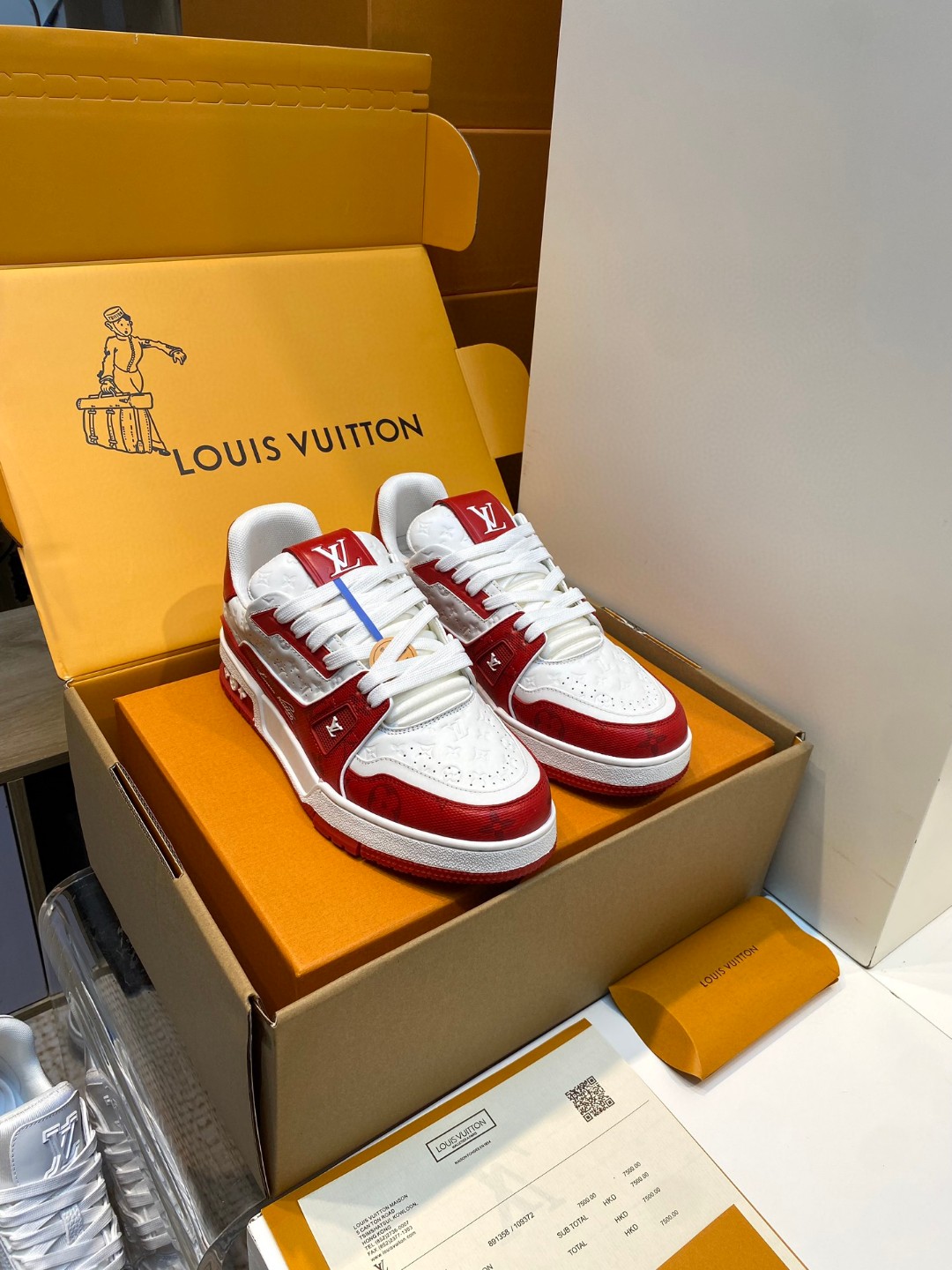 Louis Vuitton X Tyler Trainer logo printed sneakers red