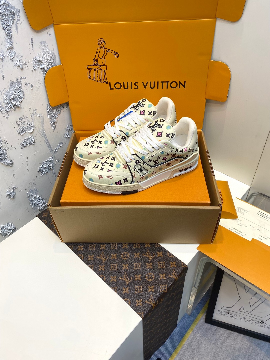 Louis Vuitton X Tyler Trainer Avocado Collection white