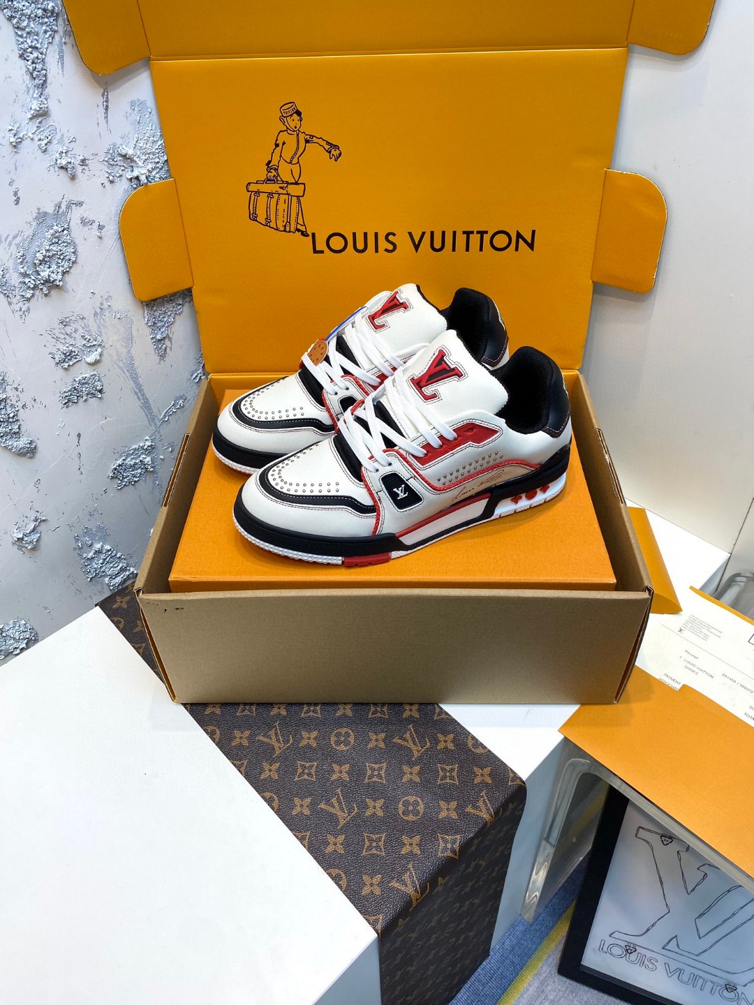 Louis Vuitton X Tyler Trainer Western Cowboy Collection red