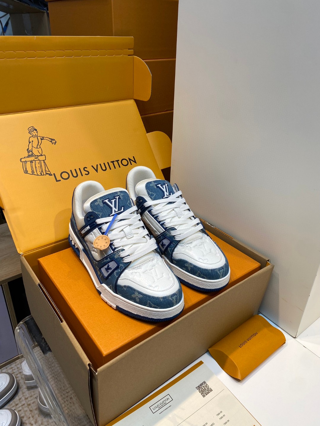 Louis Vuitton X Tyler sneakers embossed blue white