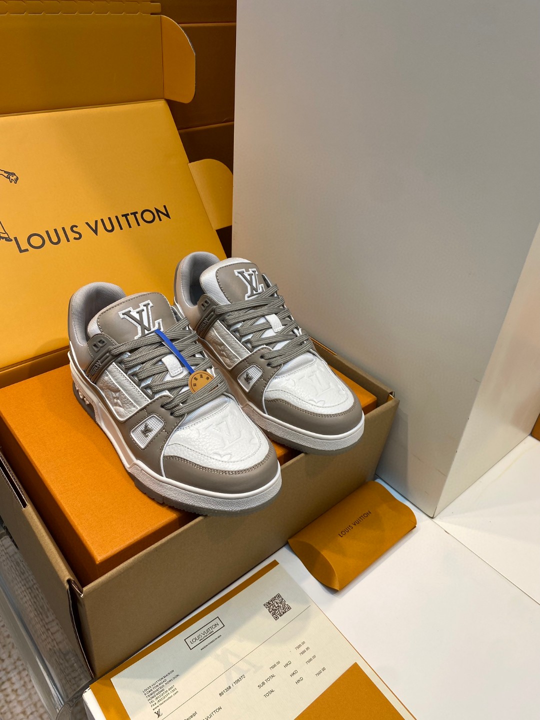 Louis Vuitton X Tyler sneakers embossed grey white