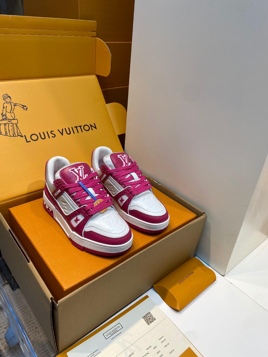 Louis Vuitton X Tyler sneakers embossed pink white