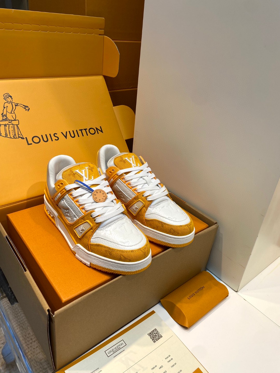Louis Vuitton X Tyler sneakers embossed yellow white