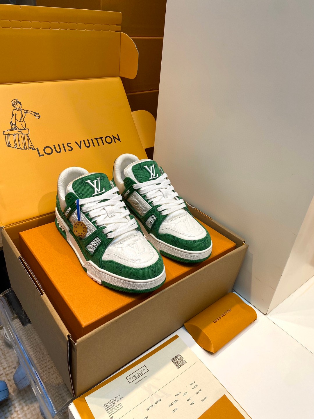 Louis Vuitton X Tyler sneakers embossed white green