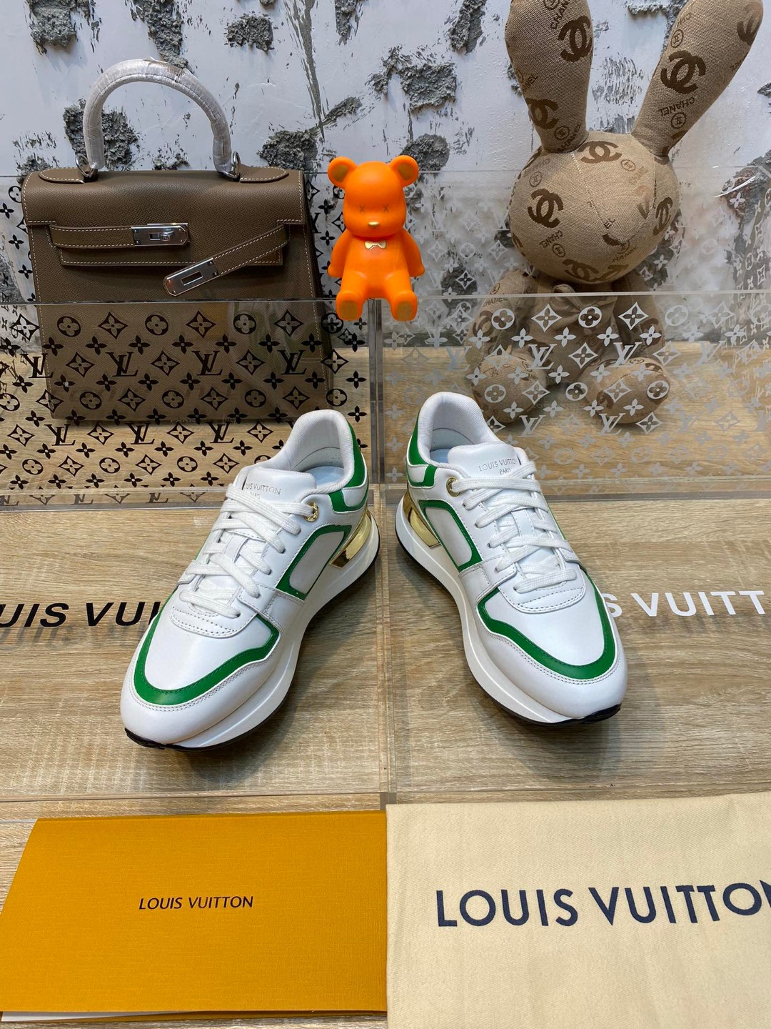 Louis Vuitton Run Away sneakers white green