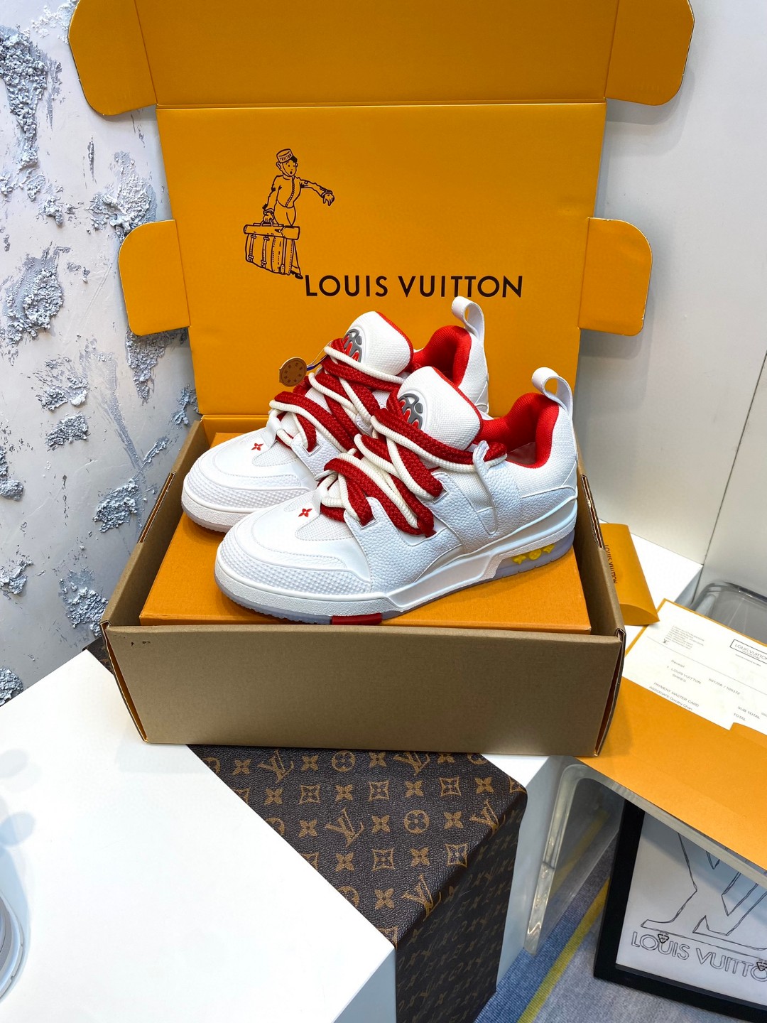 Louis Vuitton Skate sneakers white red