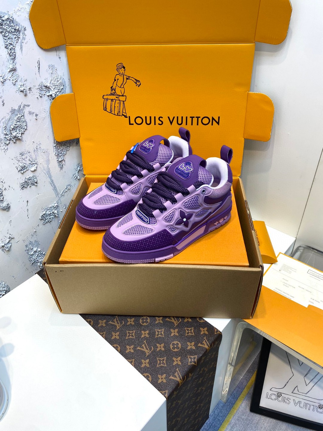 Louis Vuitton Skate flower sneakers purple
