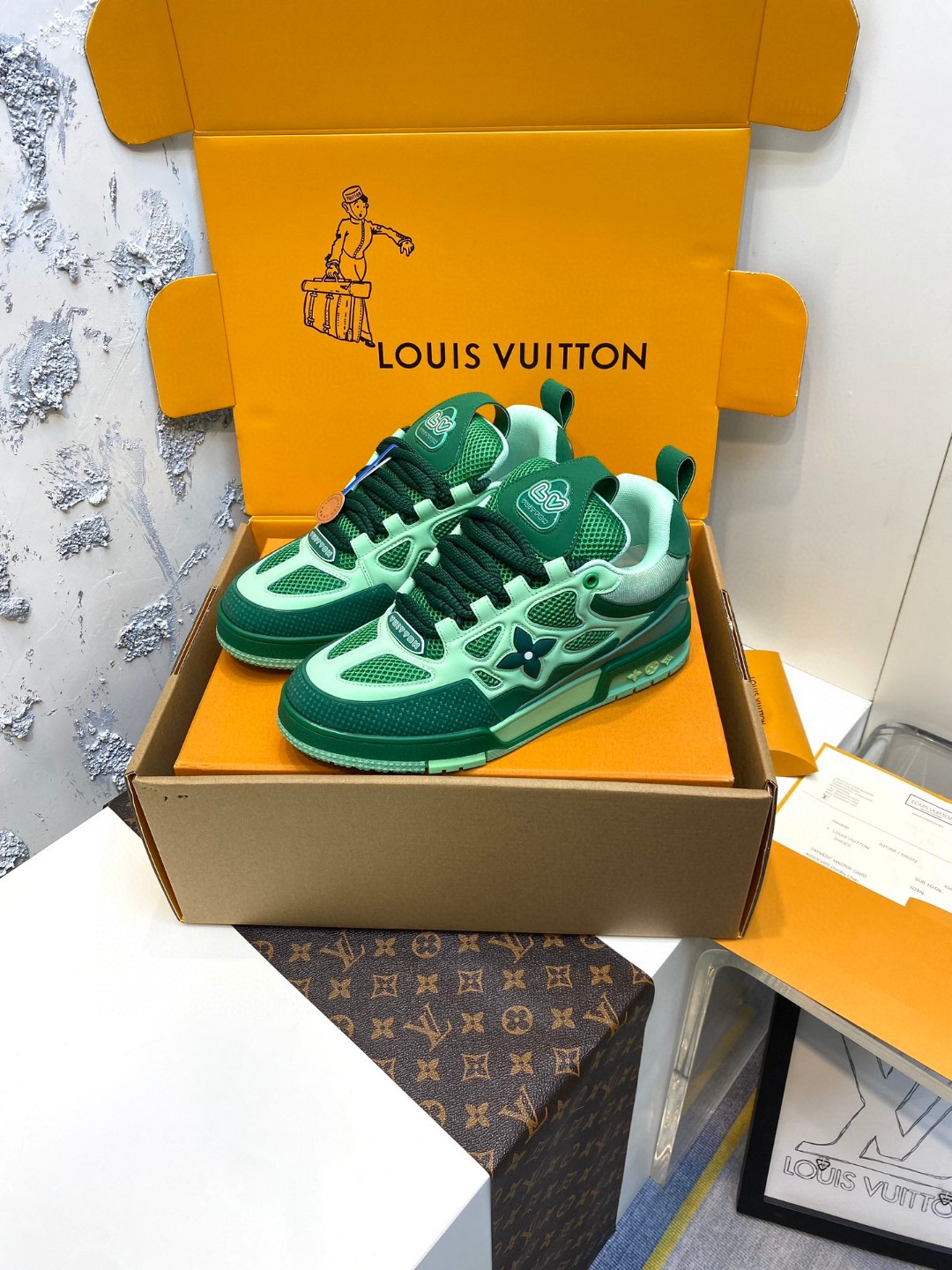 Louis Vuitton Skate flower sneakers green