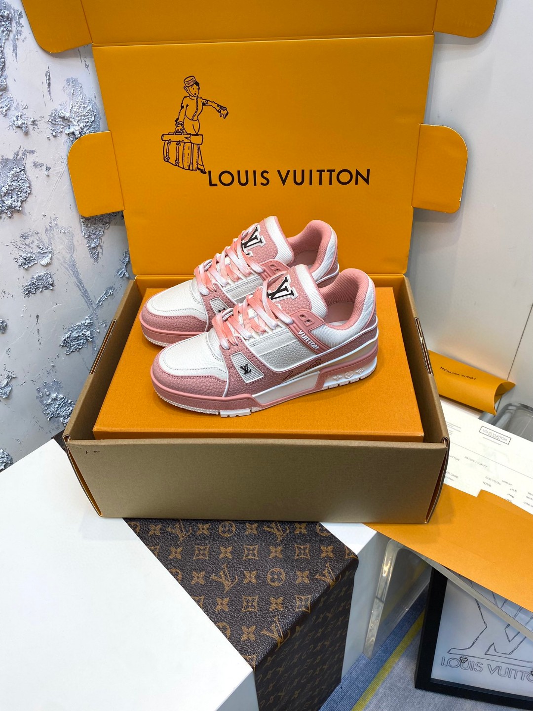 Louis Vuitton X Tyler Trainer Qixi Restricted Sneaker pink