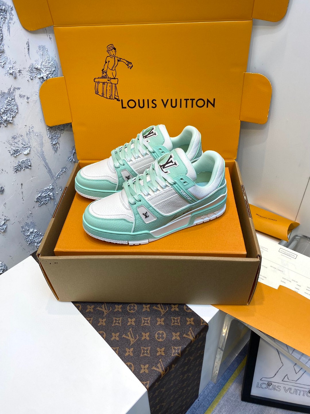 Louis Vuitton X Tyler Trainer Qixi Restricted Sneaker green
