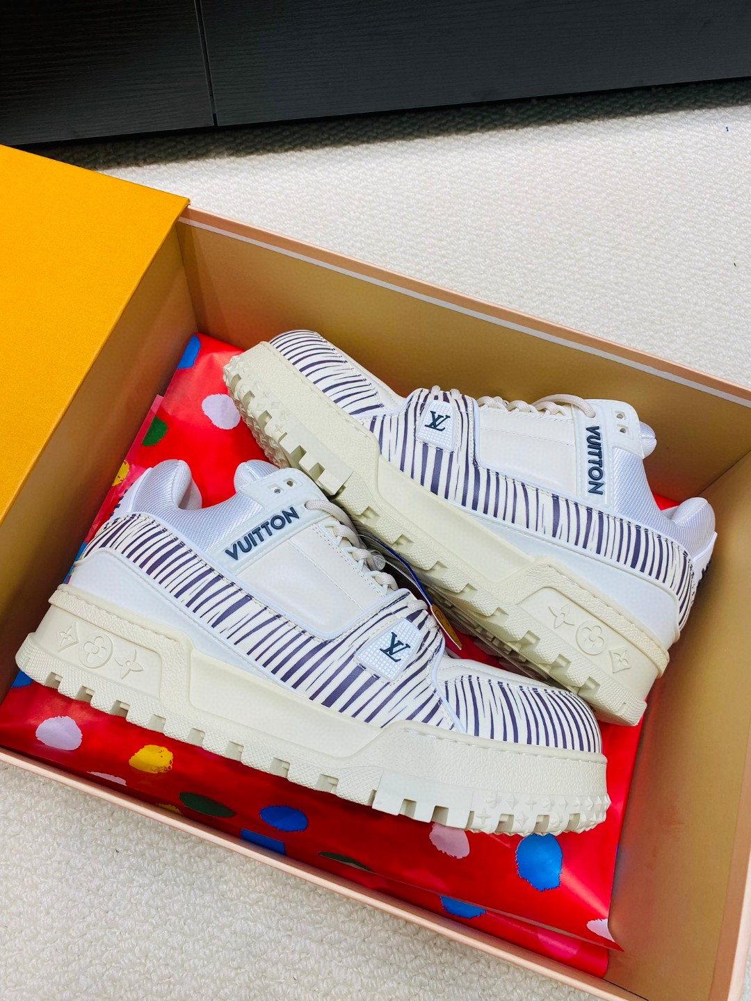 Louis Vuitton Trainer stripe sneakers white