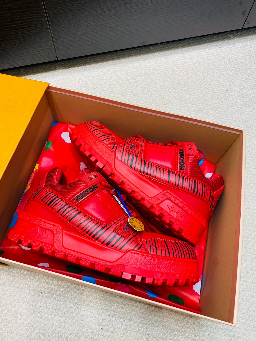 Louis Vuitton Trainer stripe sneakers red