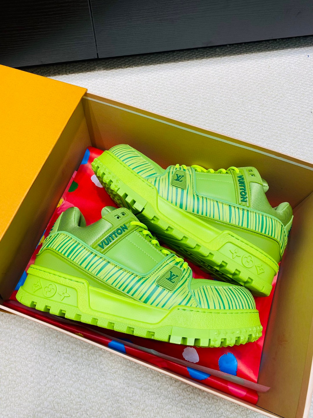 Louis Vuitton Trainer stripe sneakers green