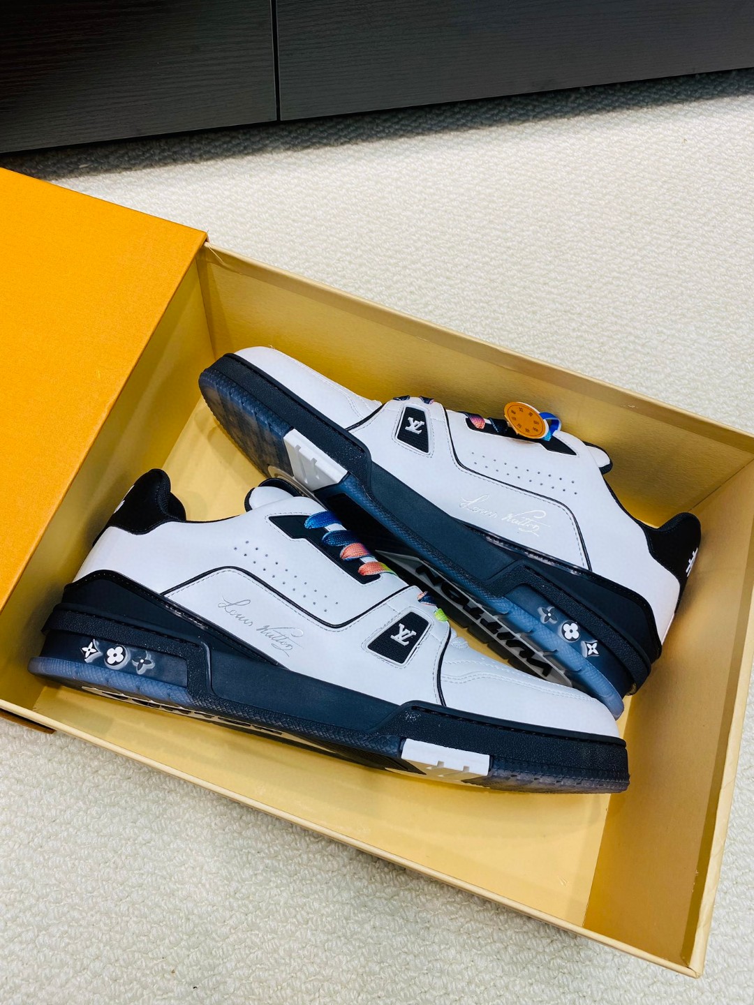 Louis Vuitton X Tyler Trainer Sneakers leather black blue white