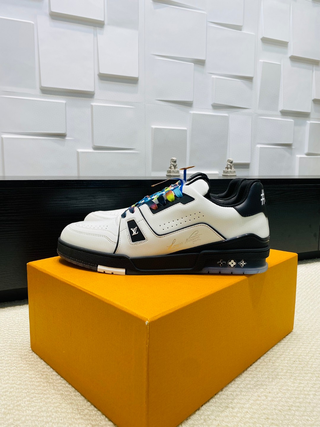 Louis Vuitton X Tyler Trainer Sneakers leather black blue white