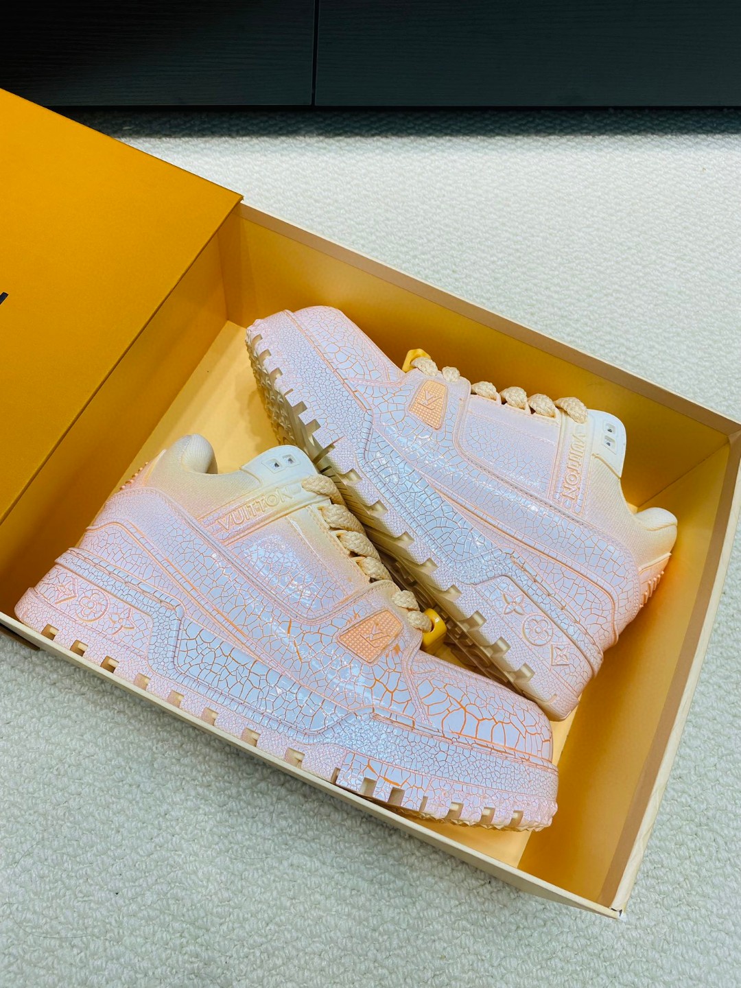 Louis Vuitton X Tyler Trainer Burst pattern sneakers pink