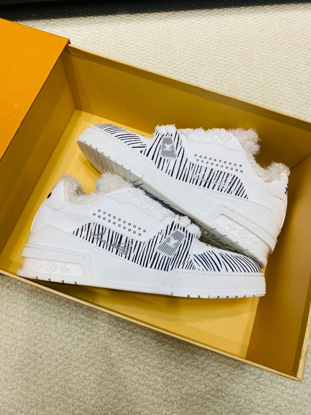 Louis Vuitton X Tyler Trainer stripe sneakers white