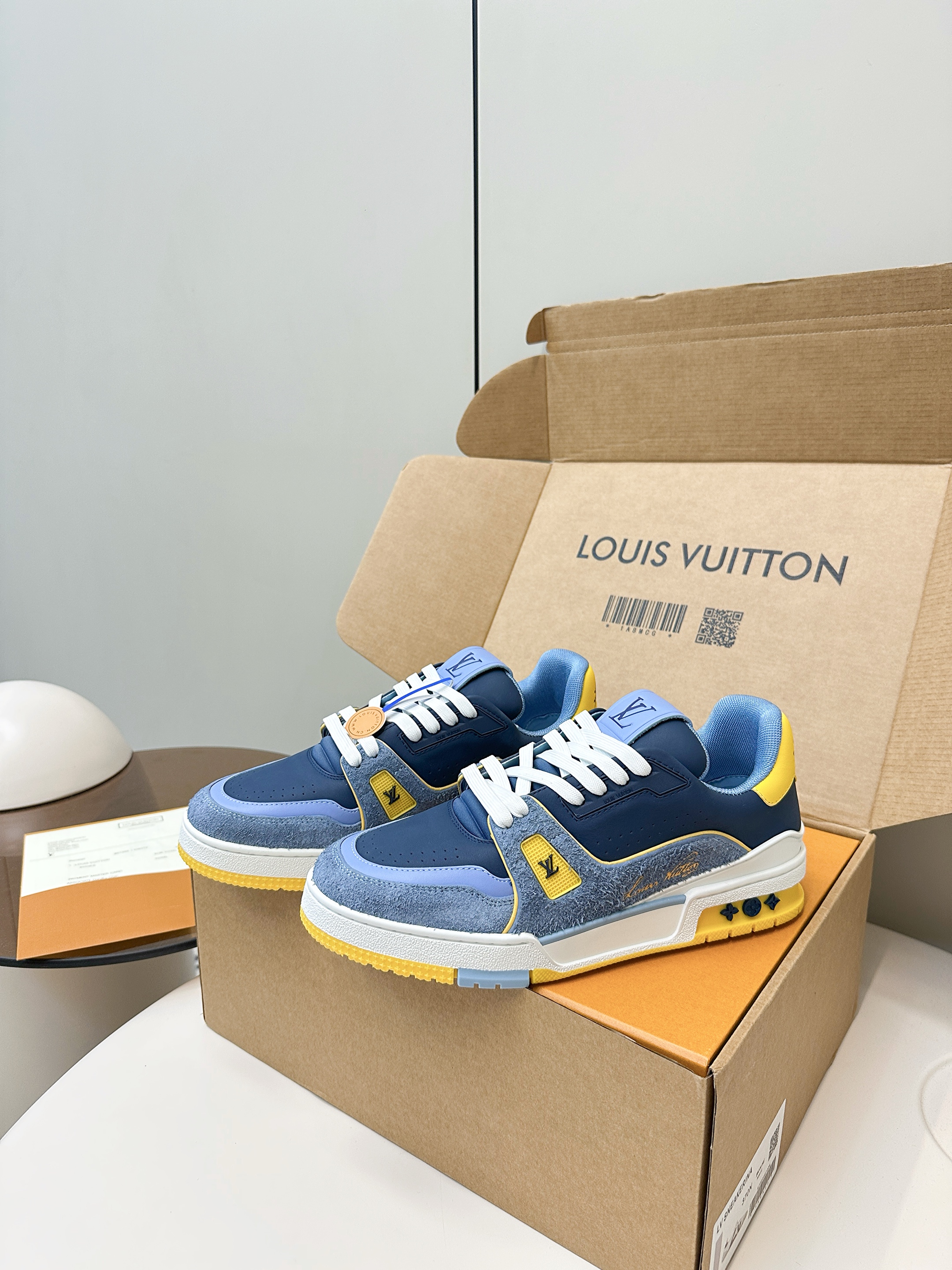 Louis Vuitton X Tyler Trainer sneakers blue yellow