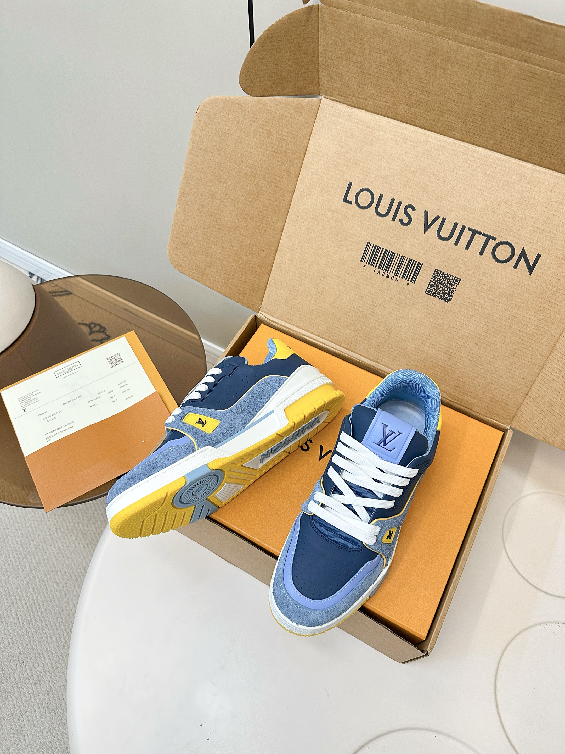 Louis Vuitton X Tyler Trainer sneakers blue yellow
