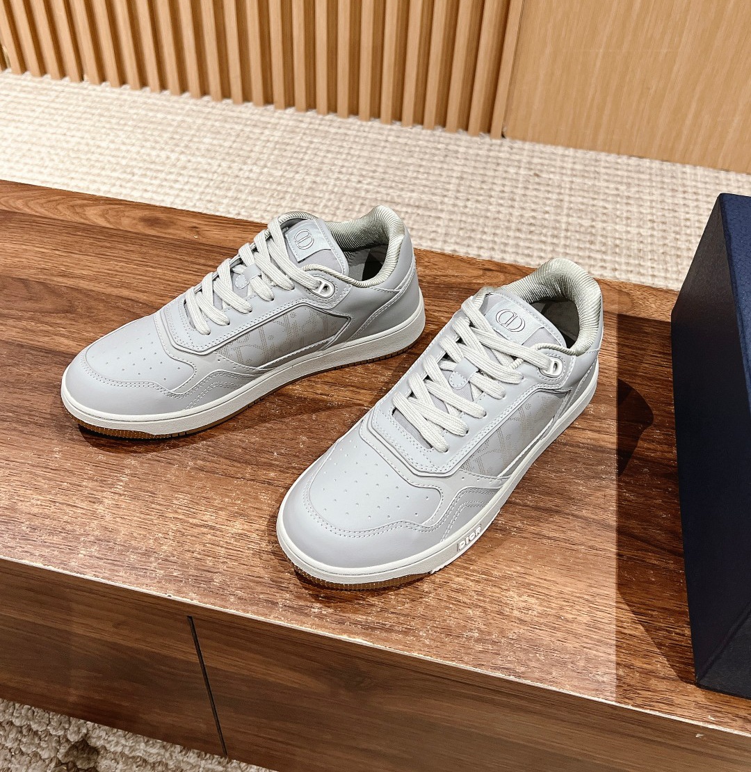 Dior B27 leather low sneakers grey 