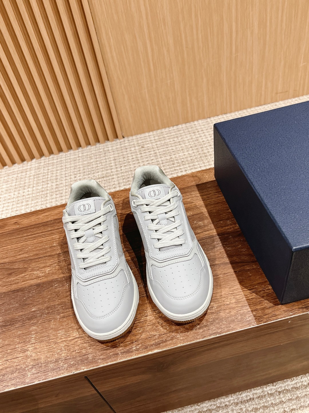 Dior B27 leather low sneakers grey 