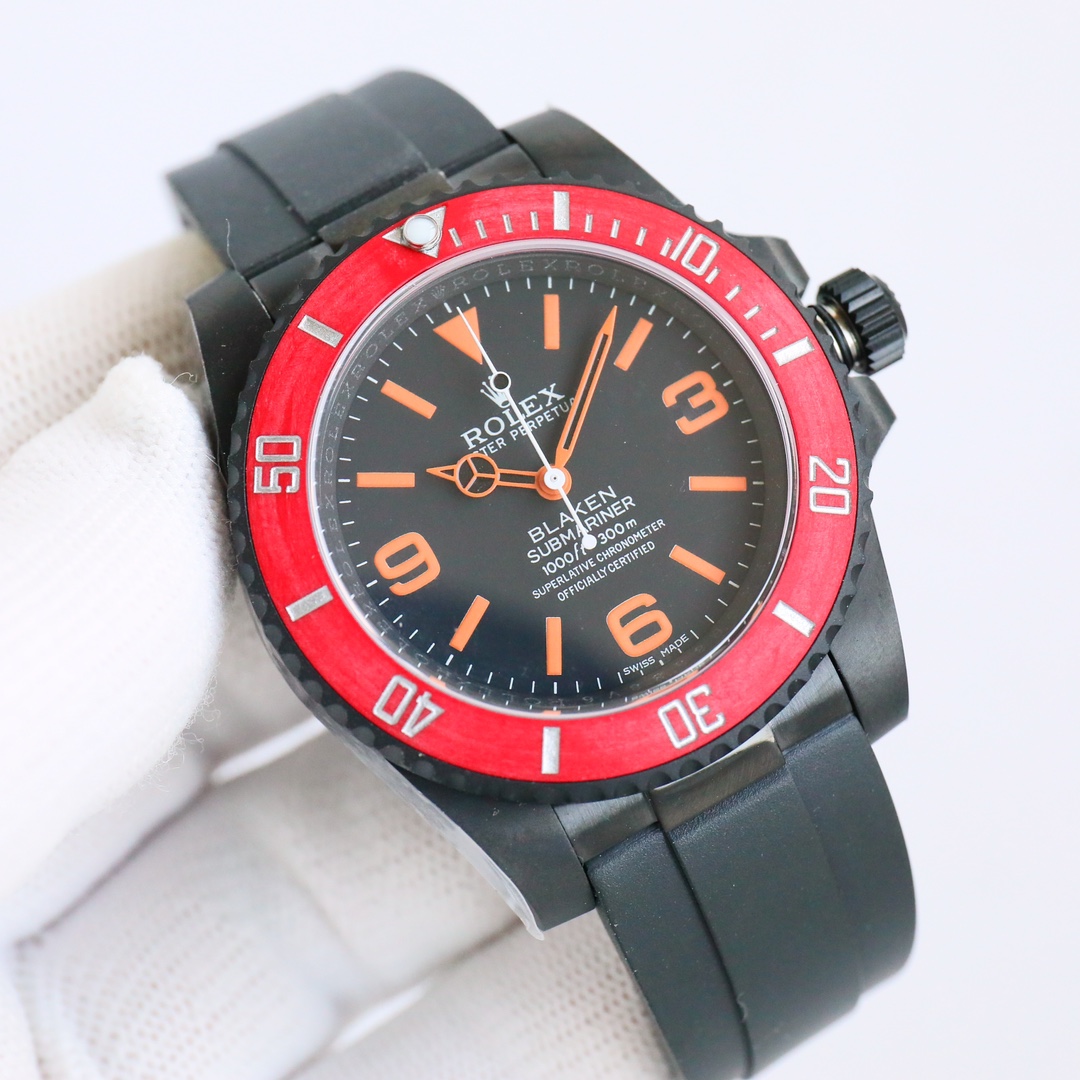 Rolex blaken Submariner Modified black red