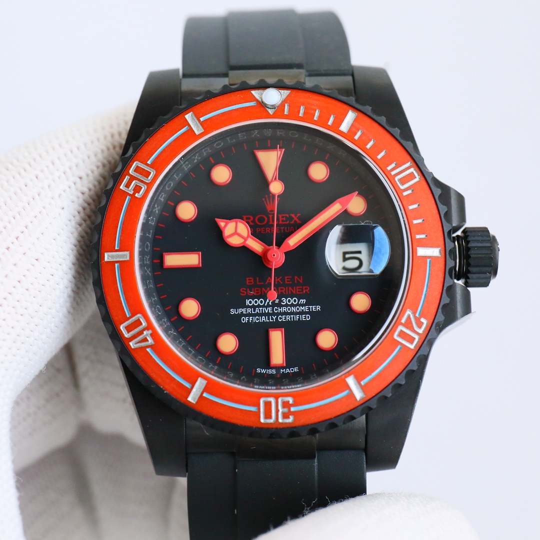 Rolex blaken Submariner Modified black orange