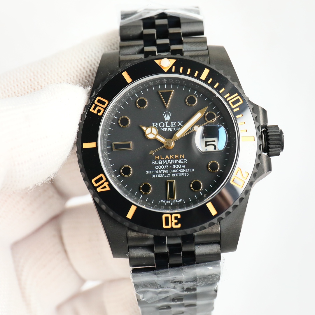 Rolex blaken Submariner Modified Black grey orange 