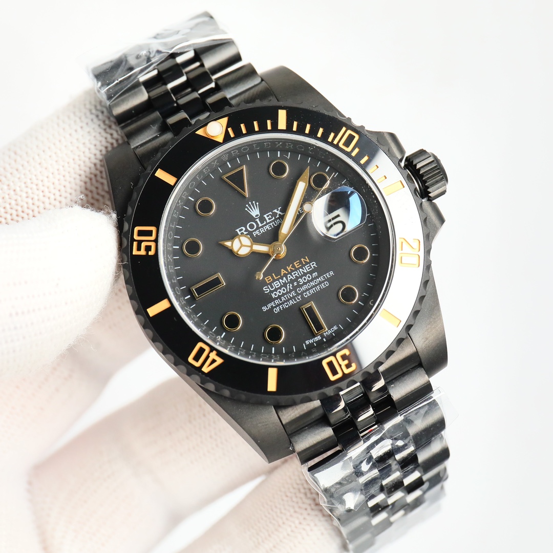 Rolex blaken Submariner Modified Black grey orange 