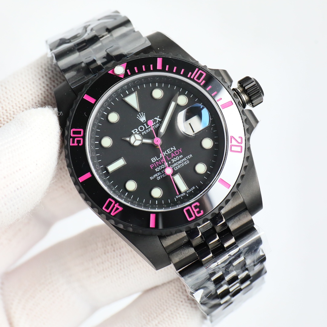 Rolex blaken Submariner Modified  Black grey pink
