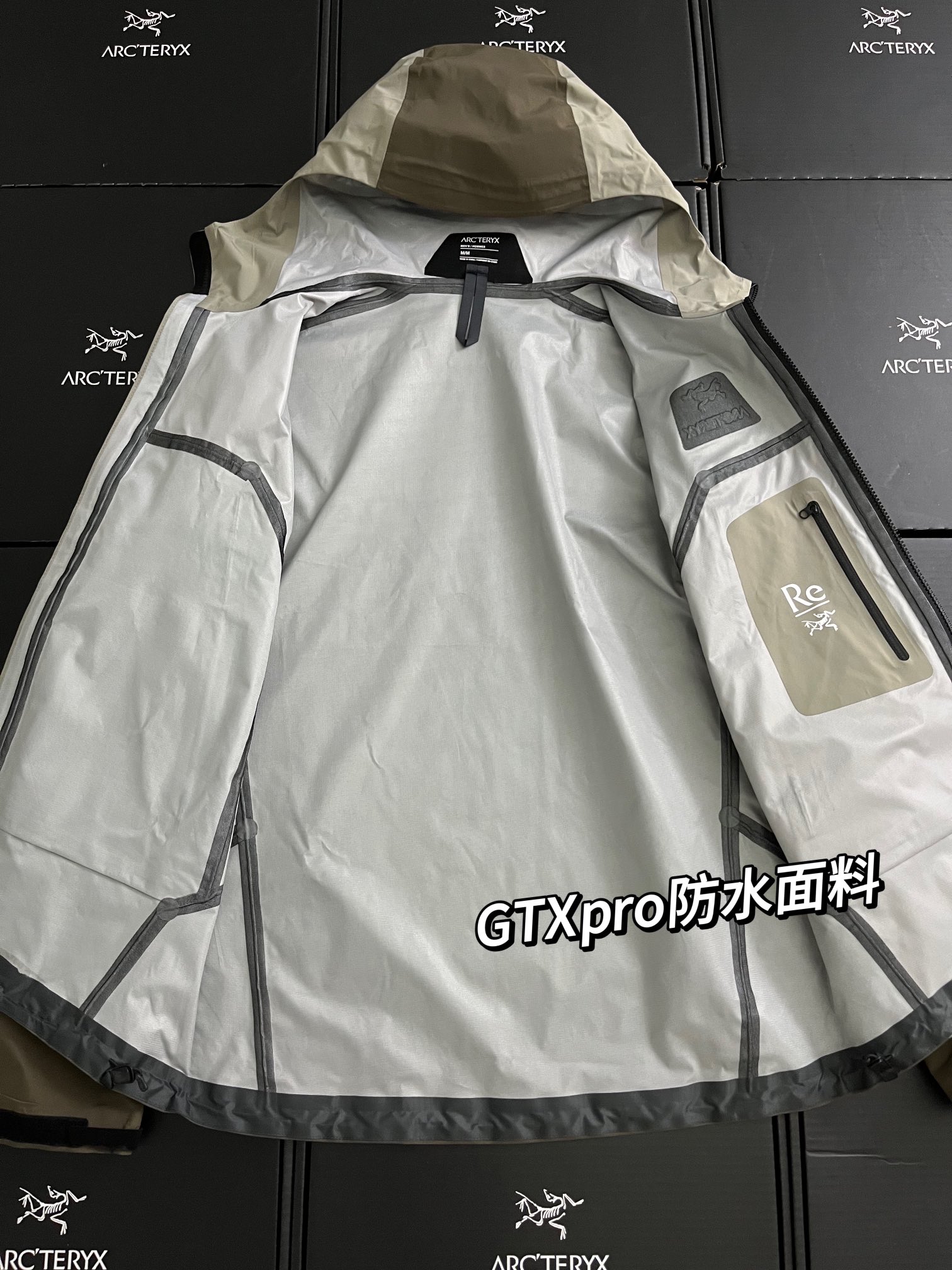 Arcteryx | Beta M Recut | Color Blocking Hard Shell Jacke Recut-mortar/silt