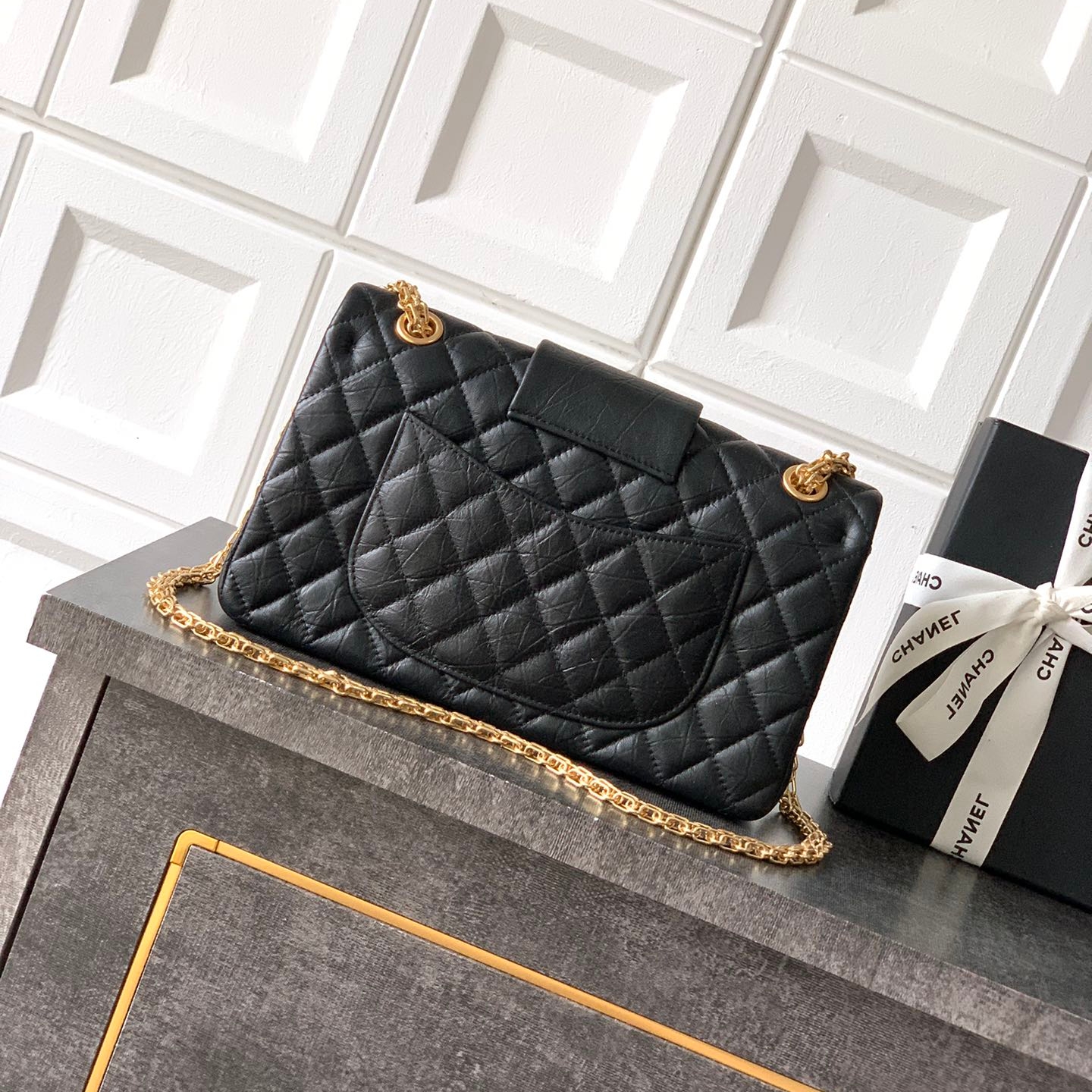 Chanel CF Limited release Moscow badge 2.55 chain bag Black Red