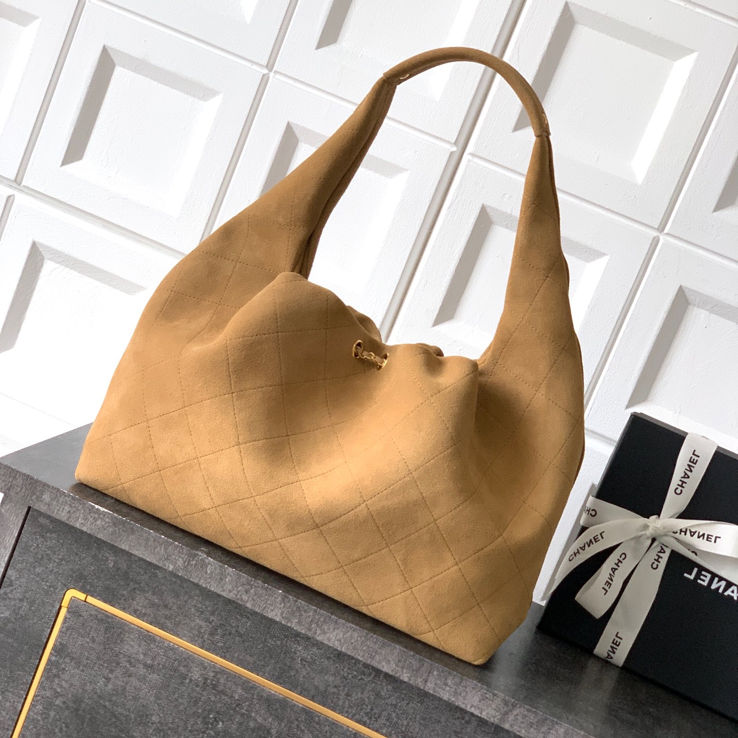 Chanel 26C cloud  leather  hobo bag Brown