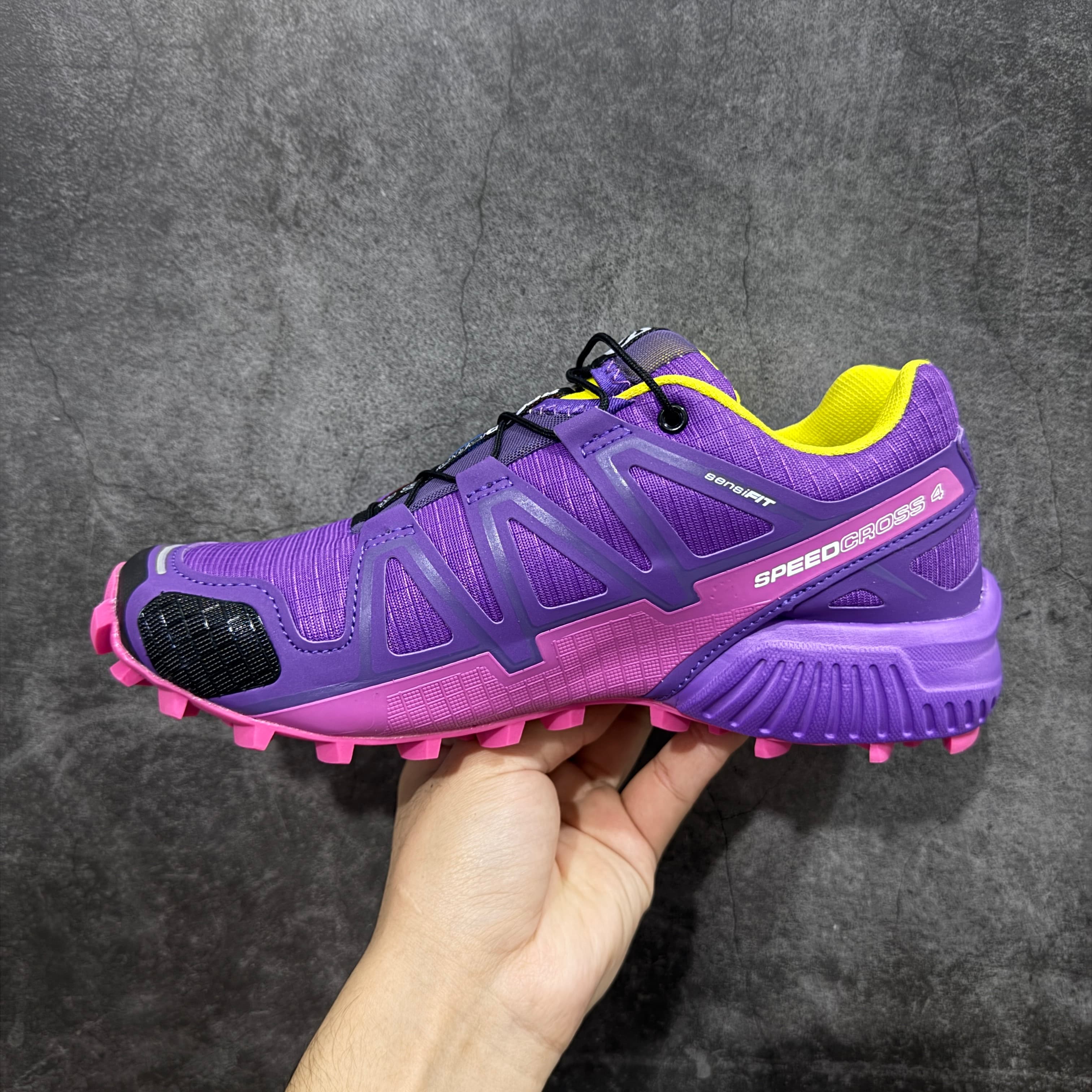 Salomon Speed Cross 4 Fabric leather sports shoes purple