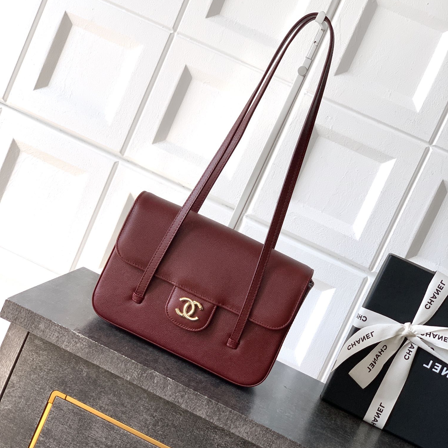 Chanel 26C  Early Spring Collection flap bag Wine Red