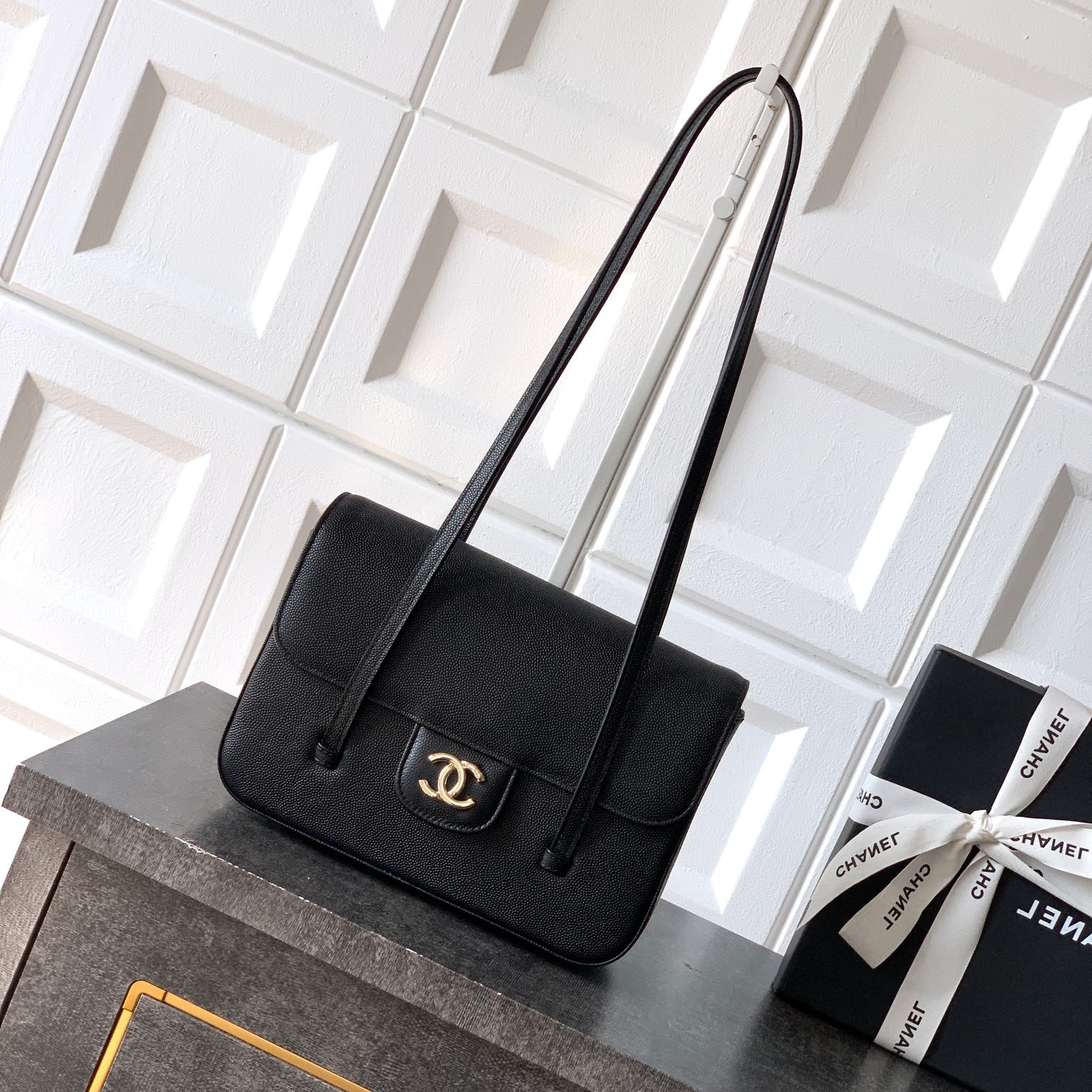 Chanel 26C Early Spring Collection flap bag Black