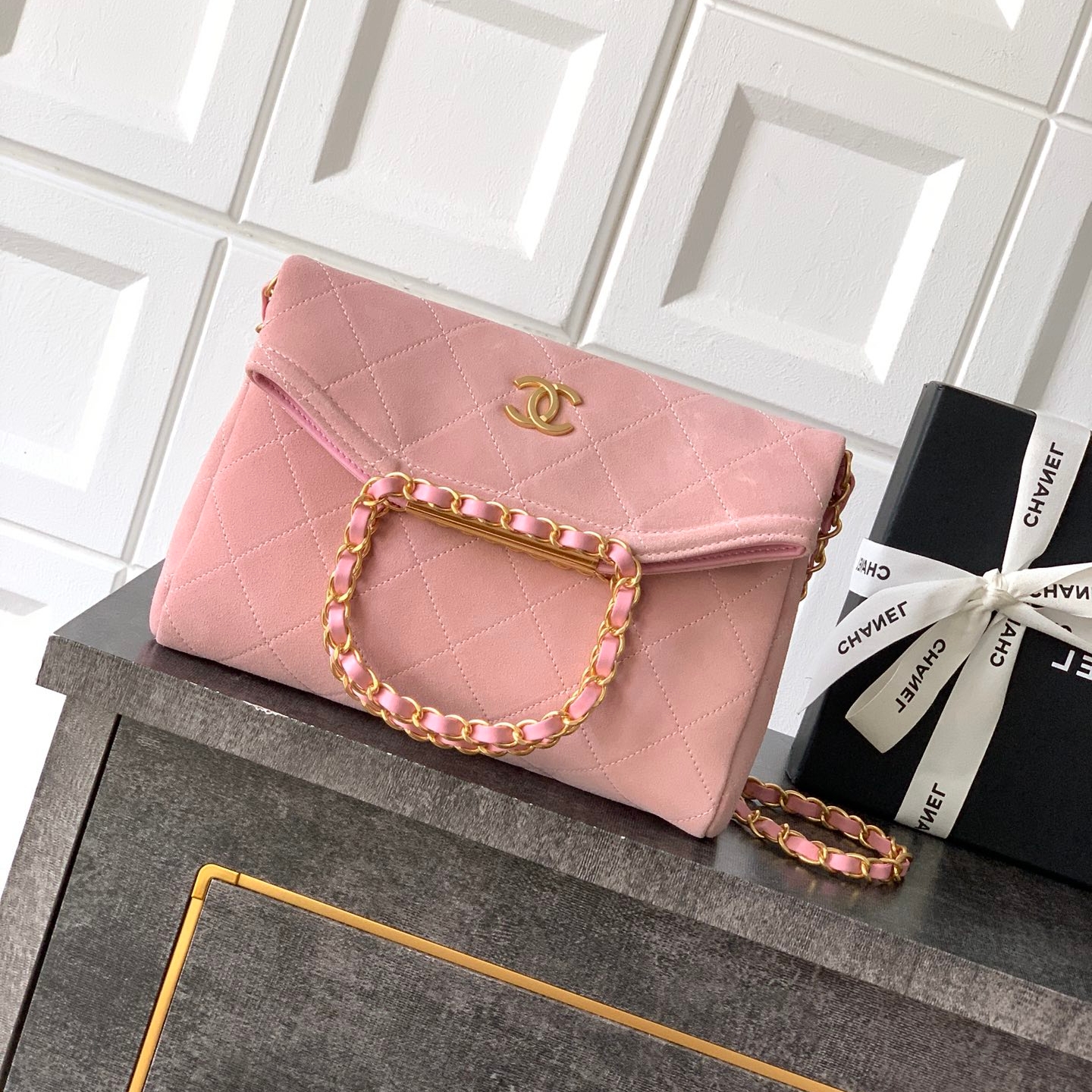 Chanel 26C shopping handbag Pink Mini