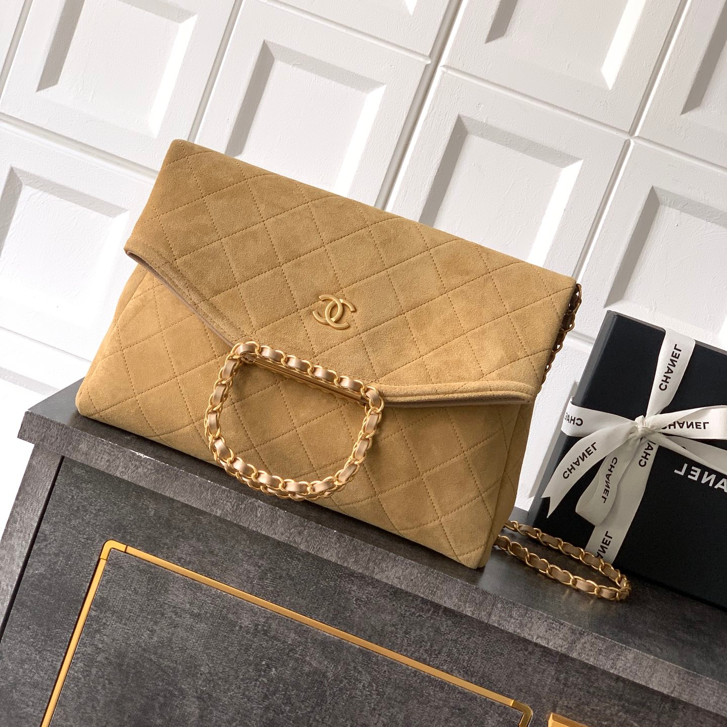 Chanel 26C shopping handbag Brown Large