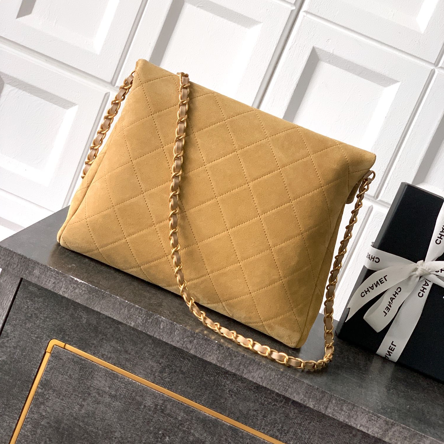 Chanel 26C shopping handbag Brown Small