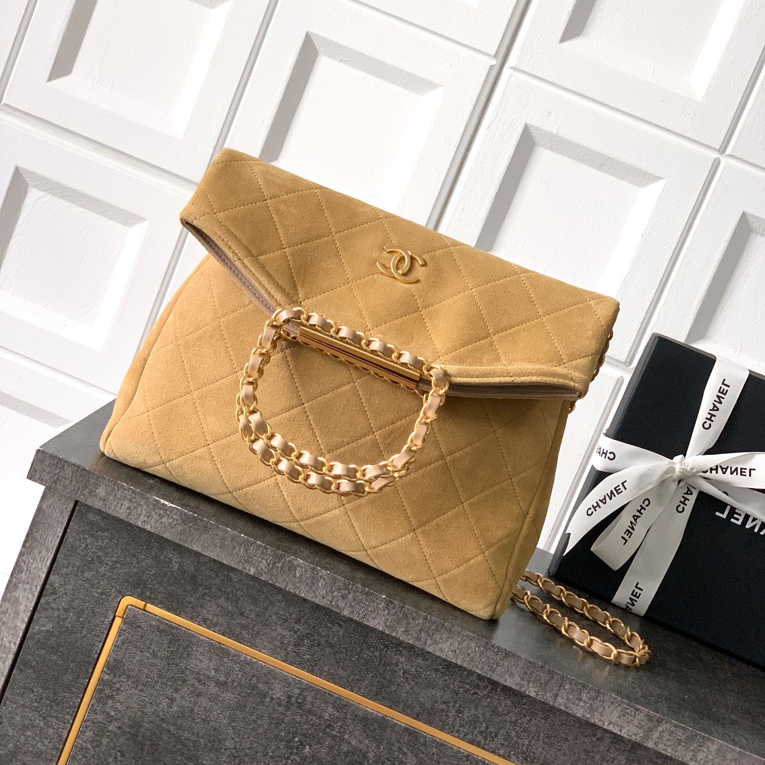 Chanel 26C shopping handbag Brown Small