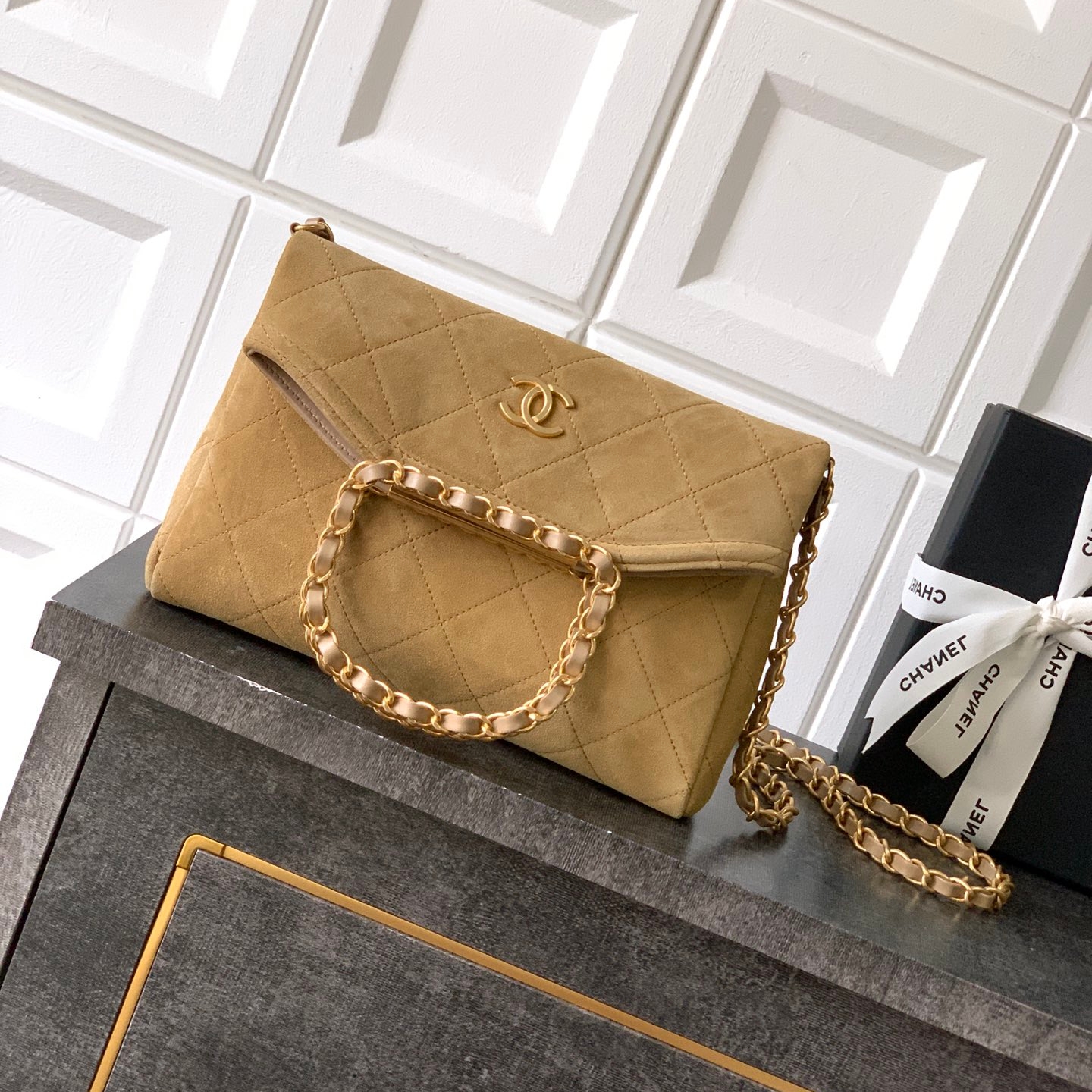 Chanel 26C shopping handbag Brown Mini