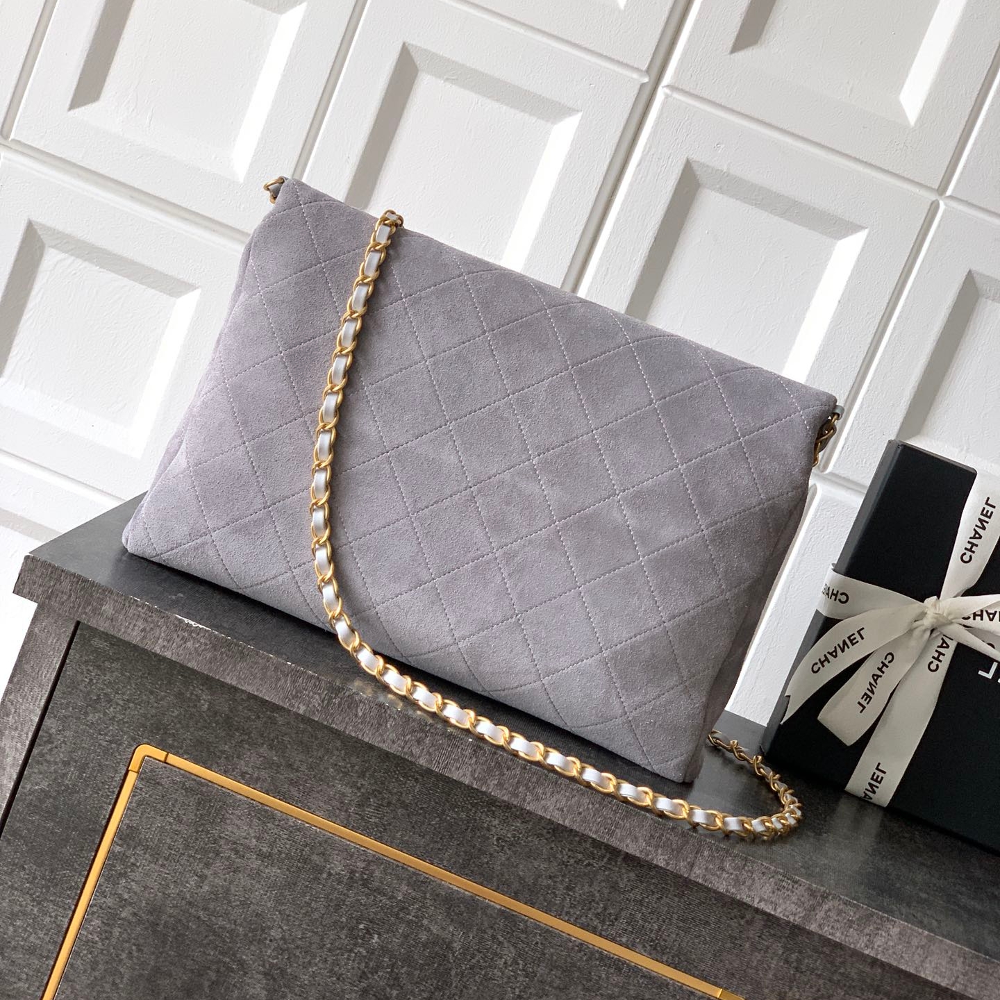 Chanel 26C shopping handbag Grey Large