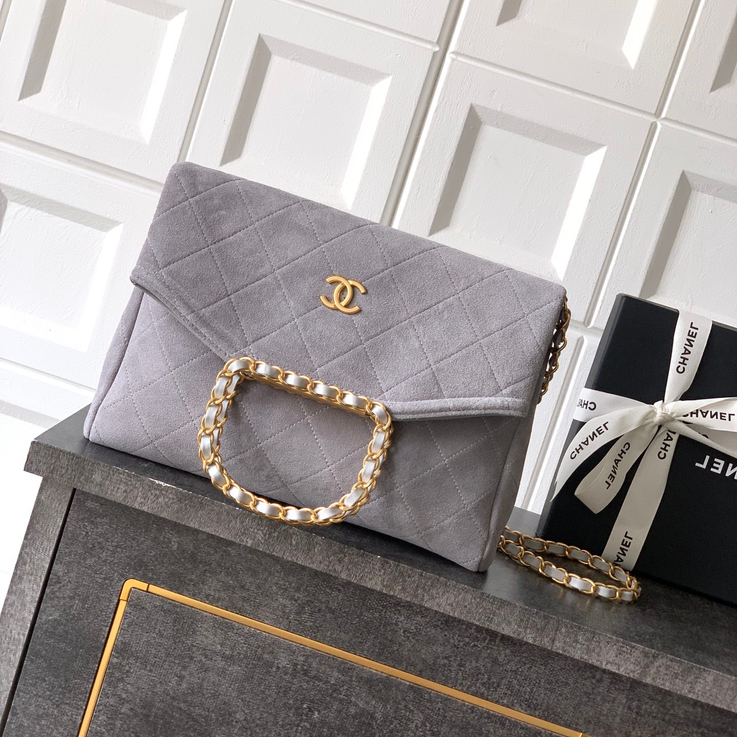 Chanel 26C shopping handbag Grey Small