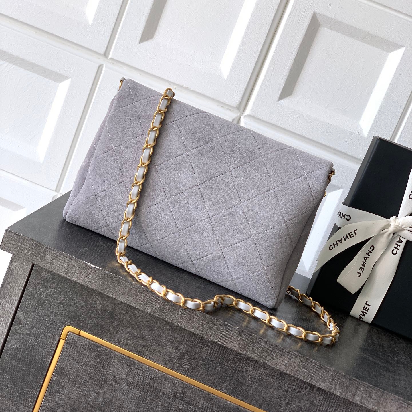 Chanel 26C shopping handbag Grey Mini