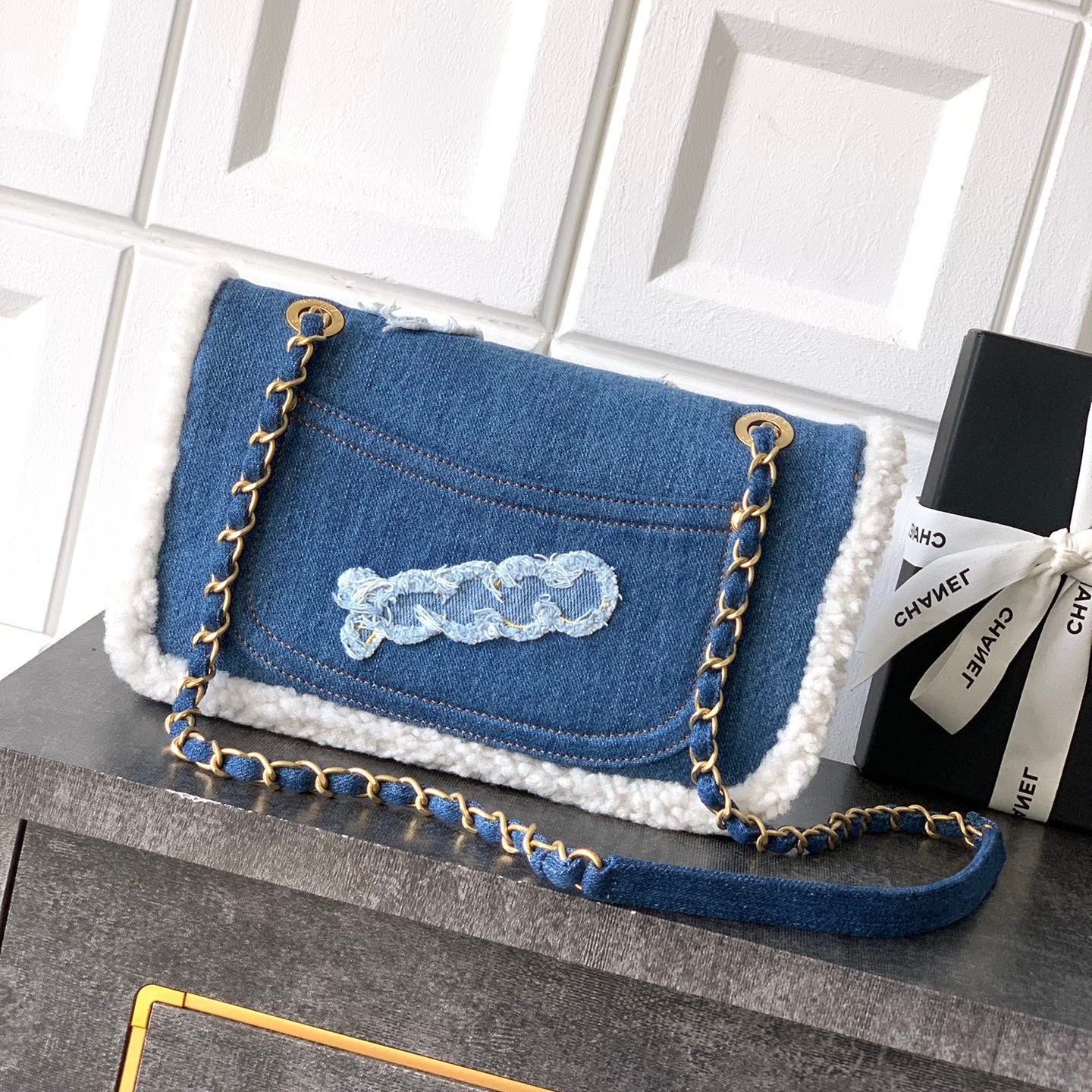 Chanel CF denim flap bag small