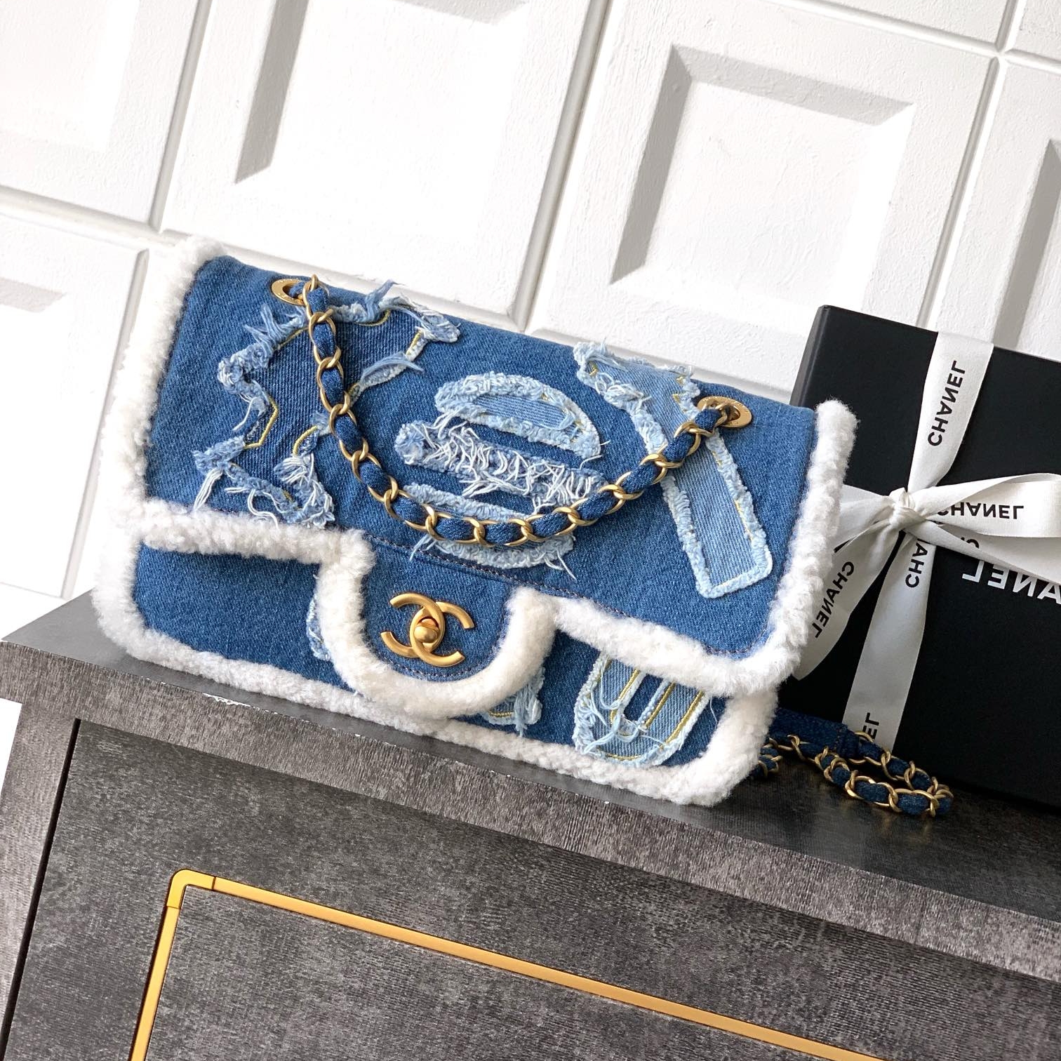 Chanel CF denim flap bag small