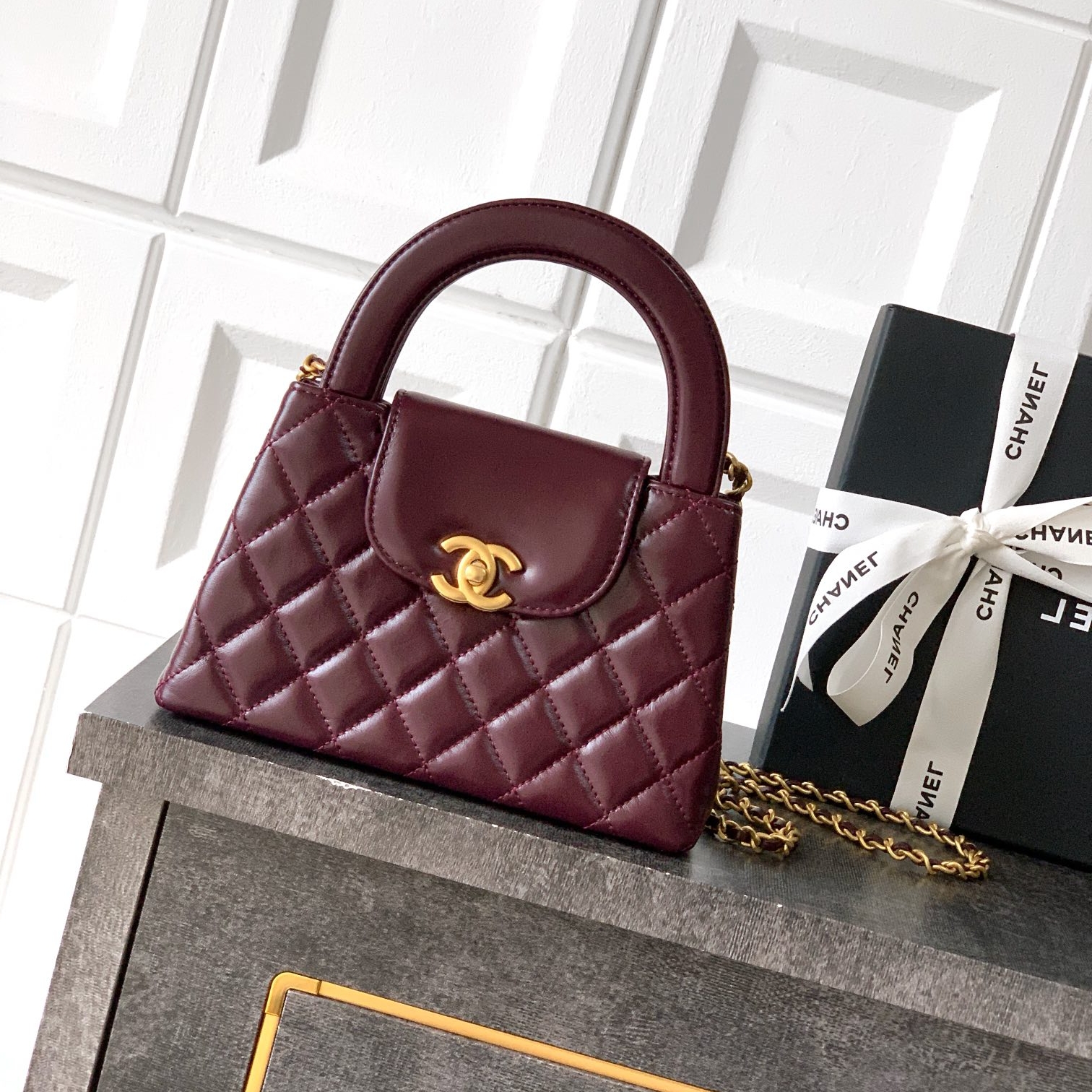 Chanel 25A Kelly samll shopping bag Wine Red